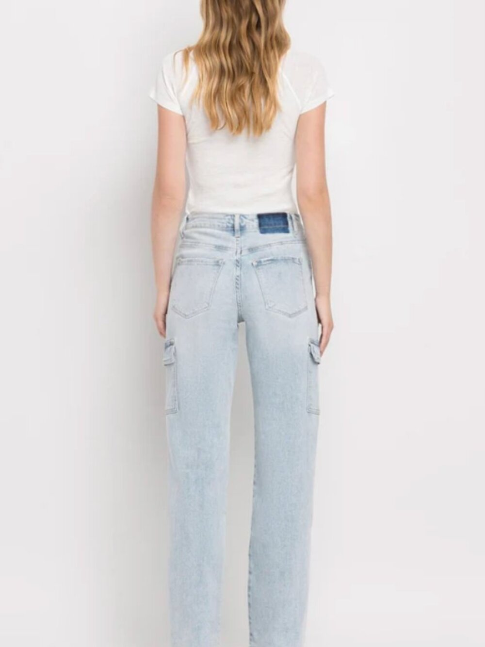 VERVET Denim 90's Vintage Super High Rise Cargo Straight Jeans- - Picture 2 of 7